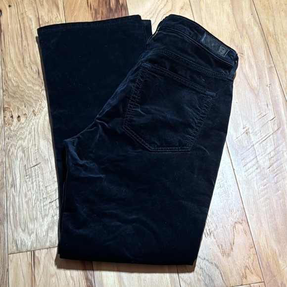 Adriano Goldschmied The Jodi Crop high Rise Slim Flare crop black velvet pants - Picture 5 of 13